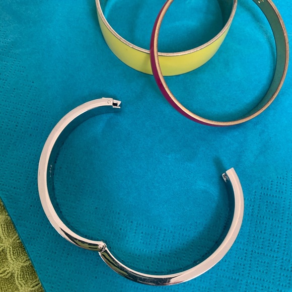 J crew bracelets silver hinged, two bangles - Picture 2 of 2